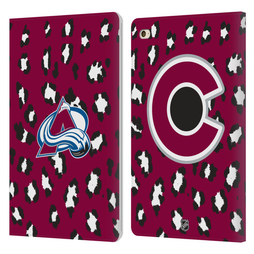 NHL Colorado Avalanche Leopard Patten Leather Book Wallet Case Cover For Apple iPad mini 4
