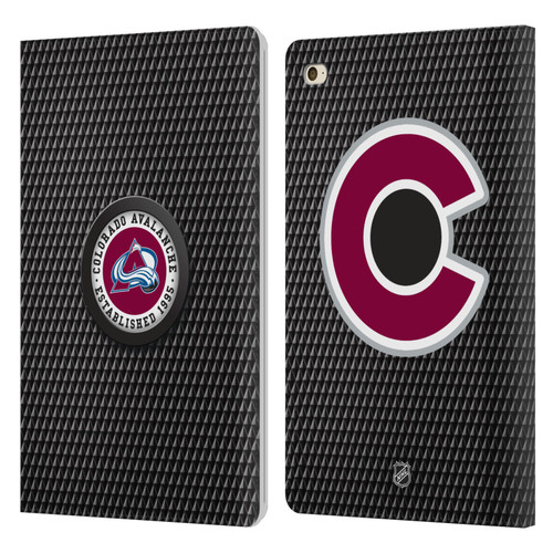 NHL Colorado Avalanche Puck Texture Leather Book Wallet Case Cover For Apple iPad mini 4