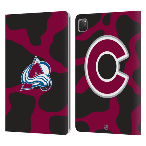 NHL Colorado Avalanche Cow Pattern Leather Book Wallet Case Cover For Apple iPad Pro 11 2020 / 2021 / 2022