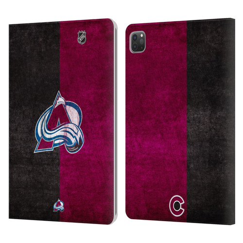 NHL Colorado Avalanche Half Distressed Leather Book Wallet Case Cover For Apple iPad Pro 11 2020 / 2021 / 2022