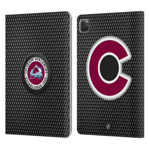 NHL Colorado Avalanche Puck Texture Leather Book Wallet Case Cover For Apple iPad Pro 11 2020 / 2021 / 2022