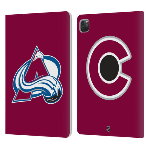 NHL Colorado Avalanche Plain Leather Book Wallet Case Cover For Apple iPad Pro 11 2020 / 2021 / 2022