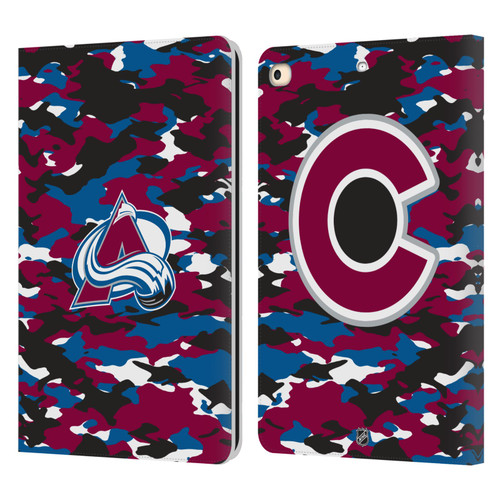 NHL Colorado Avalanche Camouflage Leather Book Wallet Case Cover For Apple iPad 9.7 2017 / iPad 9.7 2018