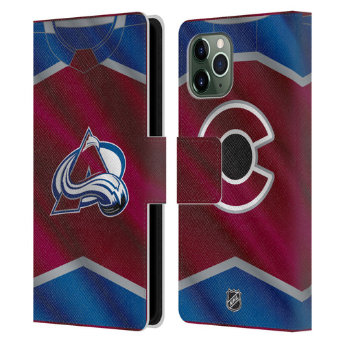 NHL Colorado Avalanche Jersey Leather Book Wallet Case Cover For Apple iPhone 11 Pro