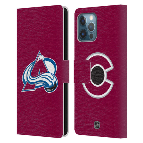 NHL Colorado Avalanche Plain Leather Book Wallet Case Cover For Apple iPhone 12 Pro Max