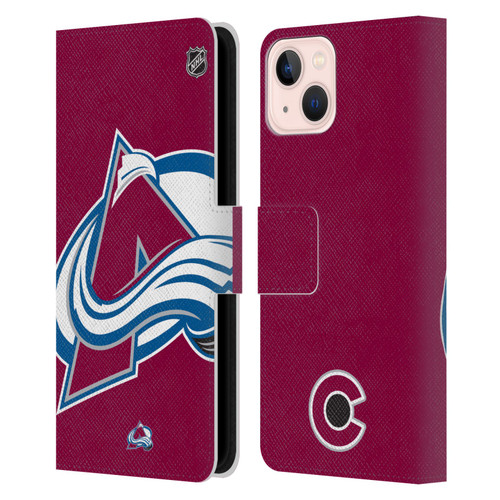 NHL Colorado Avalanche Oversized Leather Book Wallet Case Cover For Apple iPhone 13
