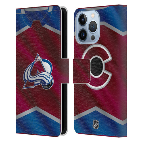 NHL Colorado Avalanche Jersey Leather Book Wallet Case Cover For Apple iPhone 13 Pro