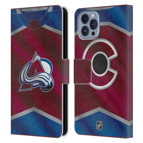 NHL Colorado Avalanche Jersey Leather Book Wallet Case Cover For Apple iPhone 14