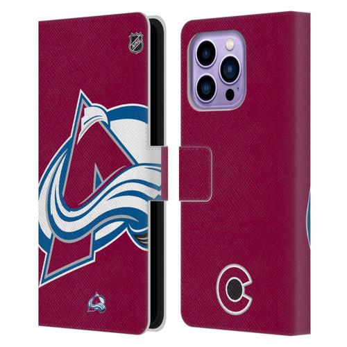 NHL Colorado Avalanche Oversized Leather Book Wallet Case Cover For Apple iPhone 14 Pro Max