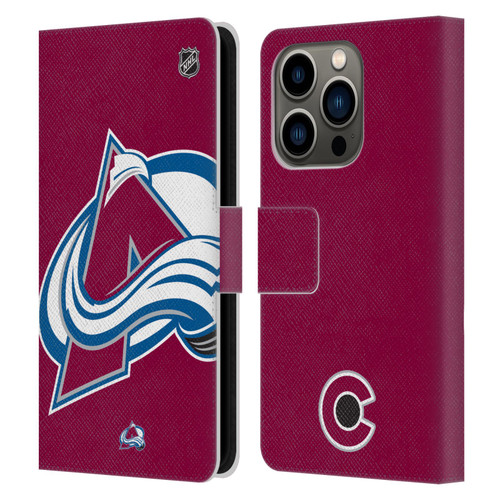 NHL Colorado Avalanche Oversized Leather Book Wallet Case Cover For Apple iPhone 14 Pro