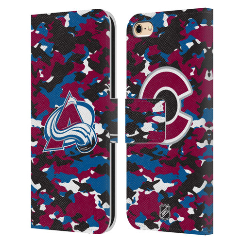 NHL Colorado Avalanche Camouflage Leather Book Wallet Case Cover For Apple iPhone 6 / iPhone 6s