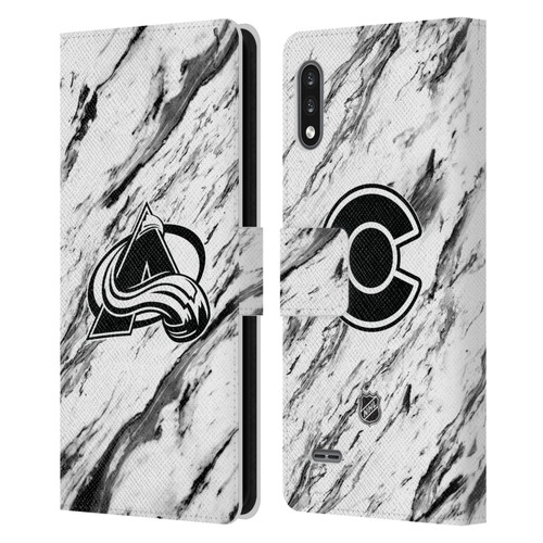 NHL Colorado Avalanche Marble Leather Book Wallet Case Cover For LG K22