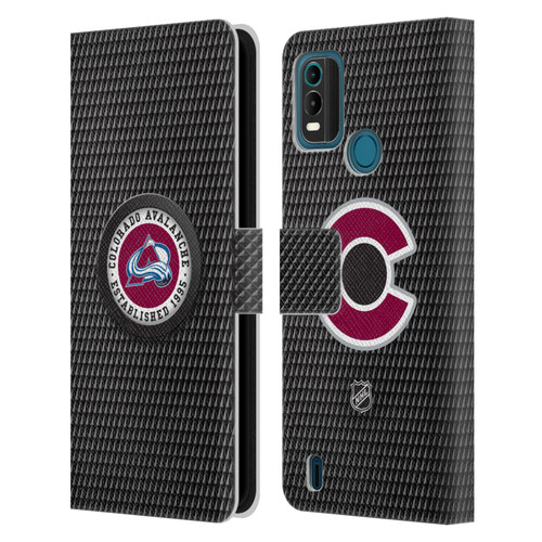 NHL Colorado Avalanche Puck Texture Leather Book Wallet Case Cover For Nokia G11 Plus