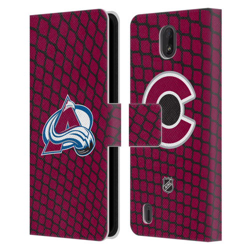 NHL Colorado Avalanche Net Pattern Leather Book Wallet Case Cover For Nokia C01 Plus/C1 2nd Edition