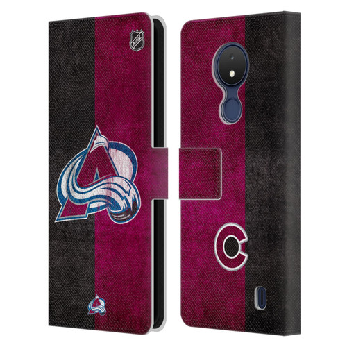 NHL Colorado Avalanche Half Distressed Leather Book Wallet Case Cover For Nokia C21
