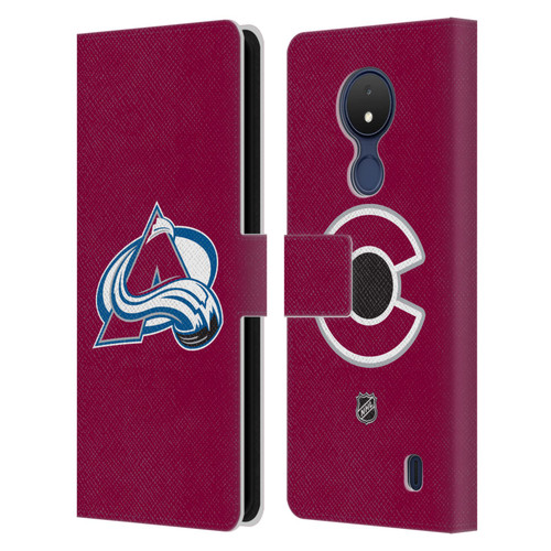 NHL Colorado Avalanche Plain Leather Book Wallet Case Cover For Nokia C21