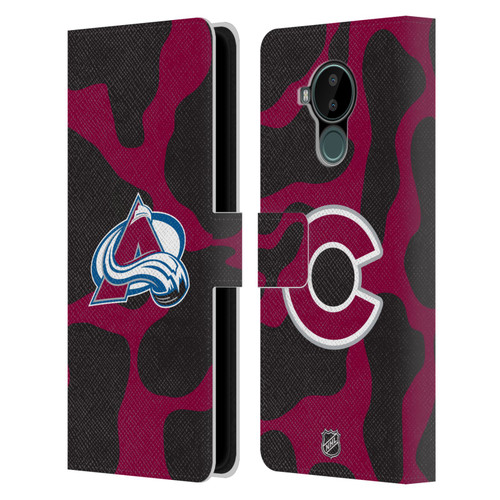 NHL Colorado Avalanche Cow Pattern Leather Book Wallet Case Cover For Nokia C30