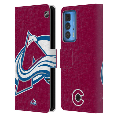 NHL Colorado Avalanche Oversized Leather Book Wallet Case Cover For Motorola Edge 20 Pro