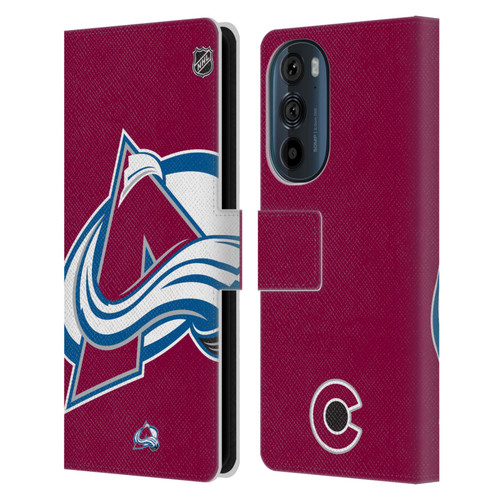 NHL Colorado Avalanche Oversized Leather Book Wallet Case Cover For Motorola Edge 30
