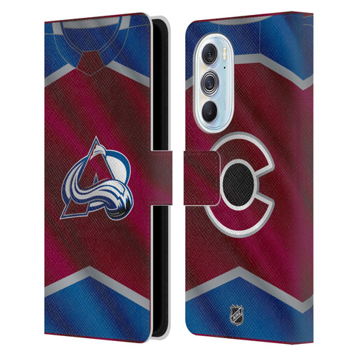 NHL Colorado Avalanche Jersey Leather Book Wallet Case Cover For Motorola Edge X30