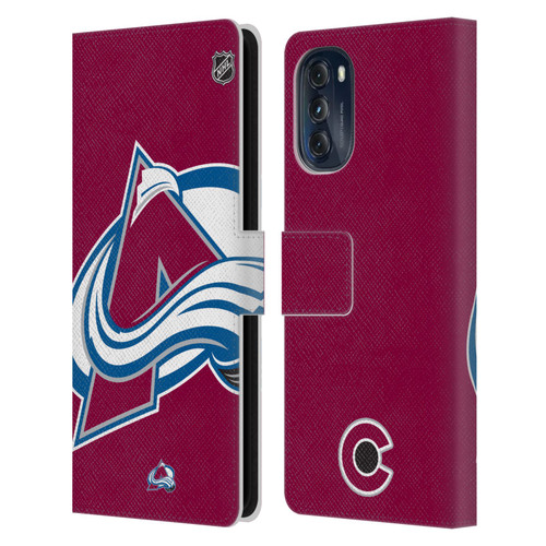 NHL Colorado Avalanche Oversized Leather Book Wallet Case Cover For Motorola Moto G (2022)