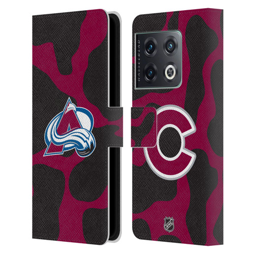 NHL Colorado Avalanche Cow Pattern Leather Book Wallet Case Cover For OnePlus 10 Pro