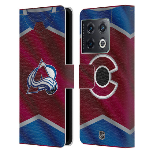 NHL Colorado Avalanche Jersey Leather Book Wallet Case Cover For OnePlus 10 Pro