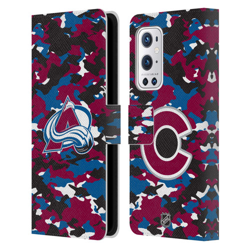 NHL Colorado Avalanche Camouflage Leather Book Wallet Case Cover For OnePlus 9 Pro