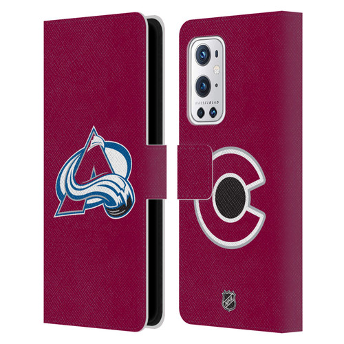NHL Colorado Avalanche Plain Leather Book Wallet Case Cover For OnePlus 9 Pro