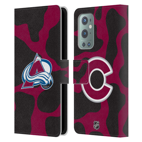 NHL Colorado Avalanche Cow Pattern Leather Book Wallet Case Cover For OnePlus 9