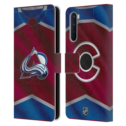 NHL Colorado Avalanche Jersey Leather Book Wallet Case Cover For OnePlus Nord 5G