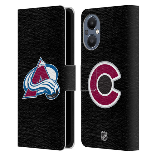 NHL Colorado Avalanche Plain Leather Book Wallet Case Cover For OnePlus Nord N20 5G