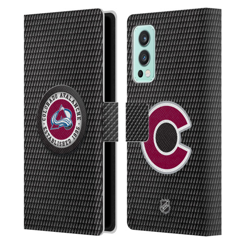 NHL Colorado Avalanche Puck Texture Leather Book Wallet Case Cover For OnePlus Nord 2 5G