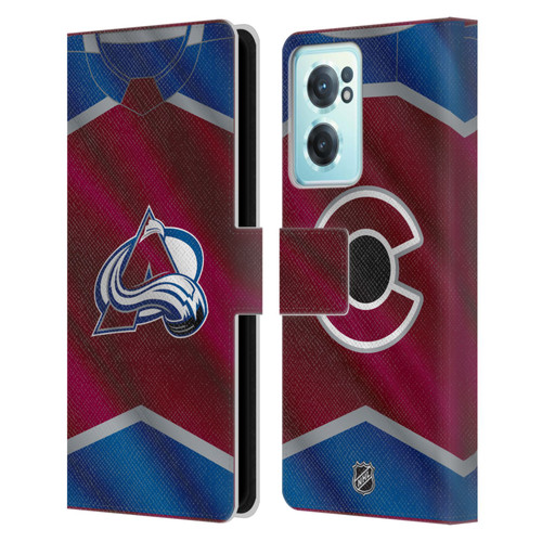 NHL Colorado Avalanche Jersey Leather Book Wallet Case Cover For OnePlus Nord CE 2 5G