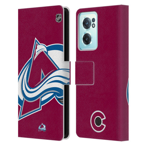 NHL Colorado Avalanche Oversized Leather Book Wallet Case Cover For OnePlus Nord CE 2 5G