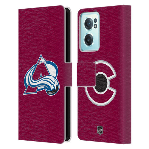 NHL Colorado Avalanche Plain Leather Book Wallet Case Cover For OnePlus Nord CE 2 5G