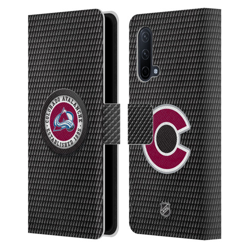 NHL Colorado Avalanche Puck Texture Leather Book Wallet Case Cover For OnePlus Nord CE 5G