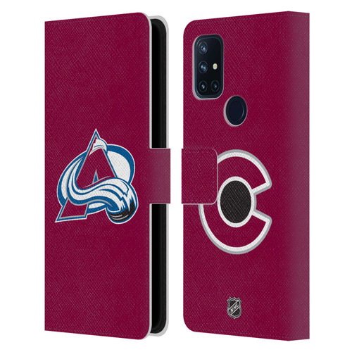 NHL Colorado Avalanche Plain Leather Book Wallet Case Cover For OnePlus Nord N10 5G