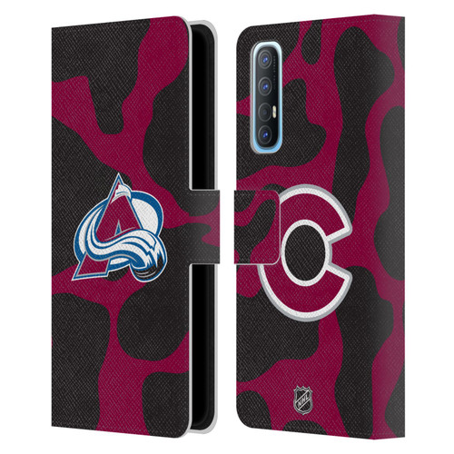 NHL Colorado Avalanche Cow Pattern Leather Book Wallet Case Cover For OPPO Find X2 Neo 5G