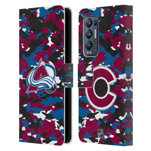 NHL Colorado Avalanche Camouflage Leather Book Wallet Case Cover For OPPO Find X3 Neo / Reno5 Pro+ 5G