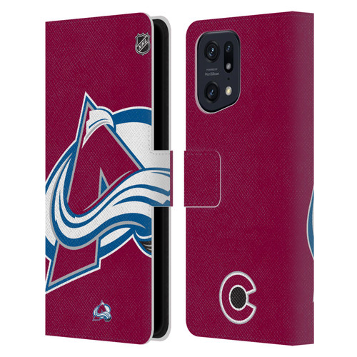 NHL Colorado Avalanche Oversized Leather Book Wallet Case Cover For OPPO Find X5