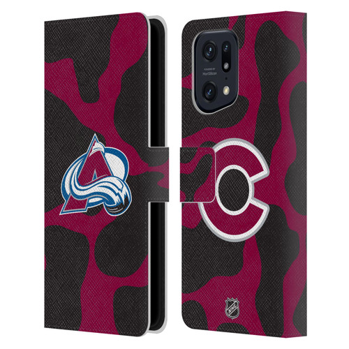 NHL Colorado Avalanche Cow Pattern Leather Book Wallet Case Cover For OPPO Find X5 Pro