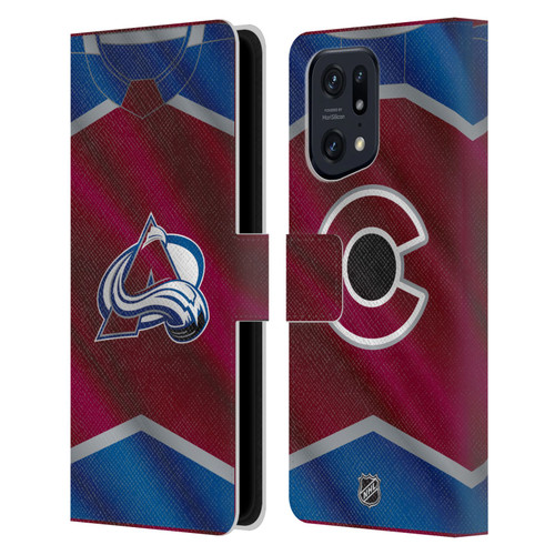 NHL Colorado Avalanche Jersey Leather Book Wallet Case Cover For OPPO Find X5 Pro