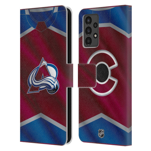 NHL Colorado Avalanche Jersey Leather Book Wallet Case Cover For Samsung Galaxy A13 (2022)