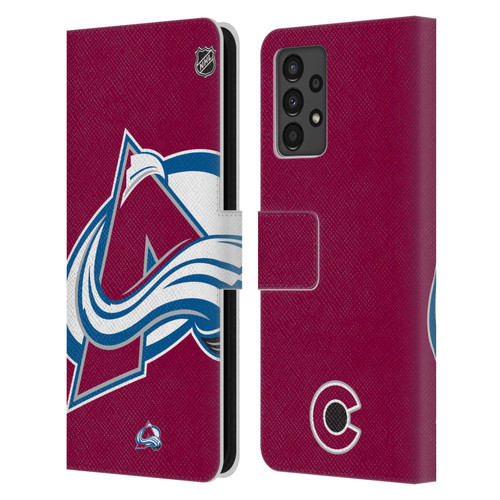 NHL Colorado Avalanche Oversized Leather Book Wallet Case Cover For Samsung Galaxy A13 (2022)