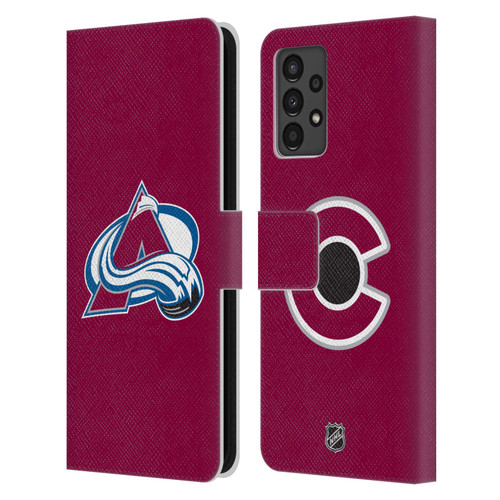 NHL Colorado Avalanche Plain Leather Book Wallet Case Cover For Samsung Galaxy A13 (2022)