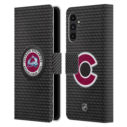 NHL Colorado Avalanche Puck Texture Leather Book Wallet Case Cover For Samsung Galaxy A13 5G (2021)