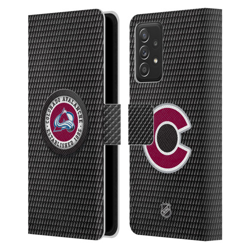 NHL Colorado Avalanche Puck Texture Leather Book Wallet Case Cover For Samsung Galaxy A53 5G (2022)