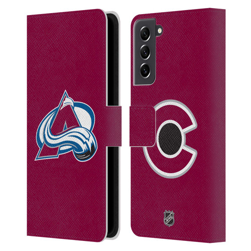 NHL Colorado Avalanche Plain Leather Book Wallet Case Cover For Samsung Galaxy S21 FE 5G