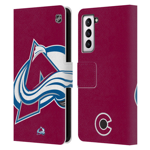 NHL Colorado Avalanche Oversized Leather Book Wallet Case Cover For Samsung Galaxy S21 5G